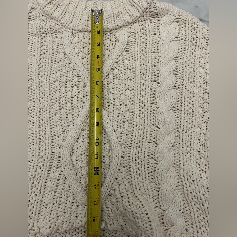 Free People Cutting Edge Cable Pullover in Ivory Size Small - Picture 13 of 16